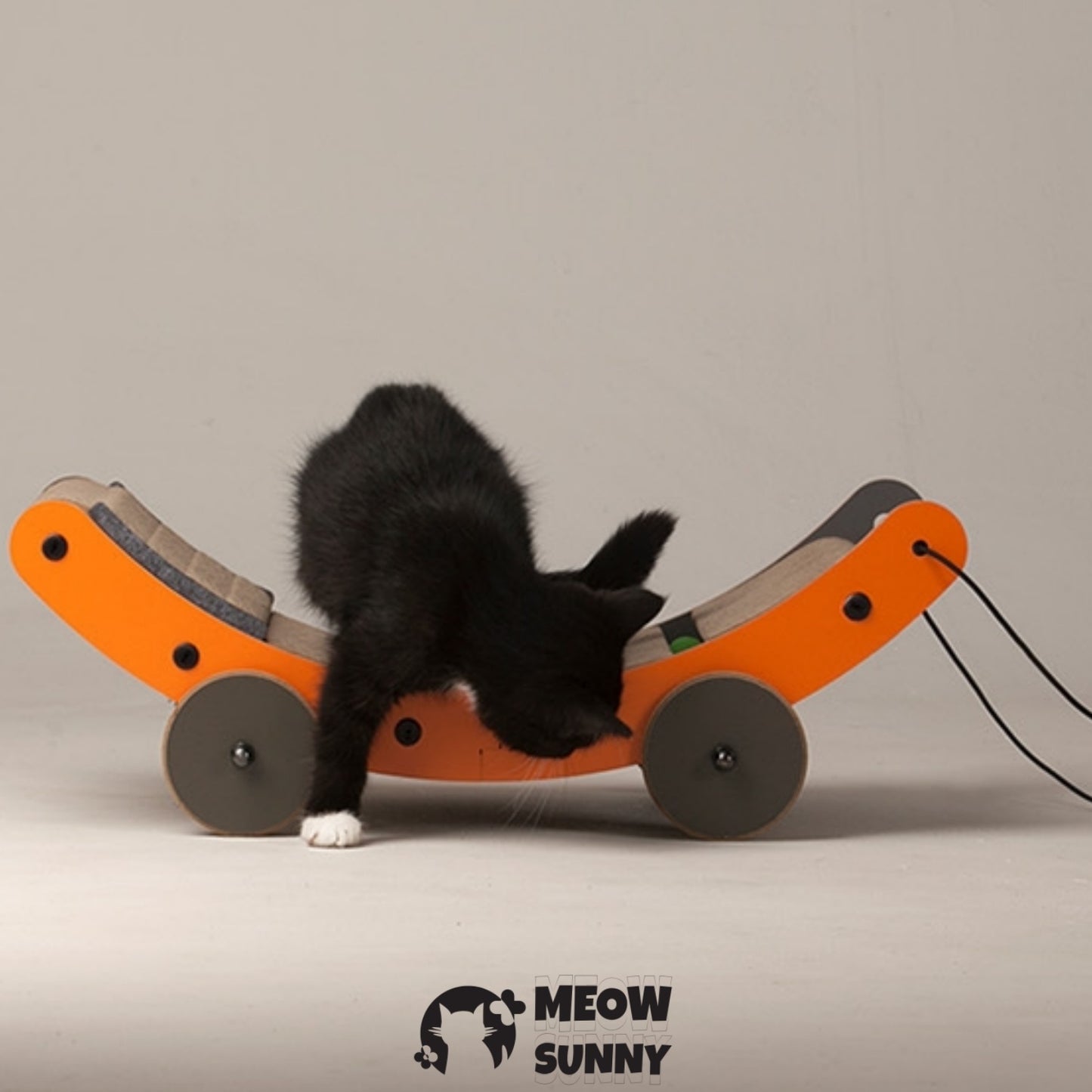 Cat Skateboard Semi-arc Cat Scratching Board,Medium, Orange