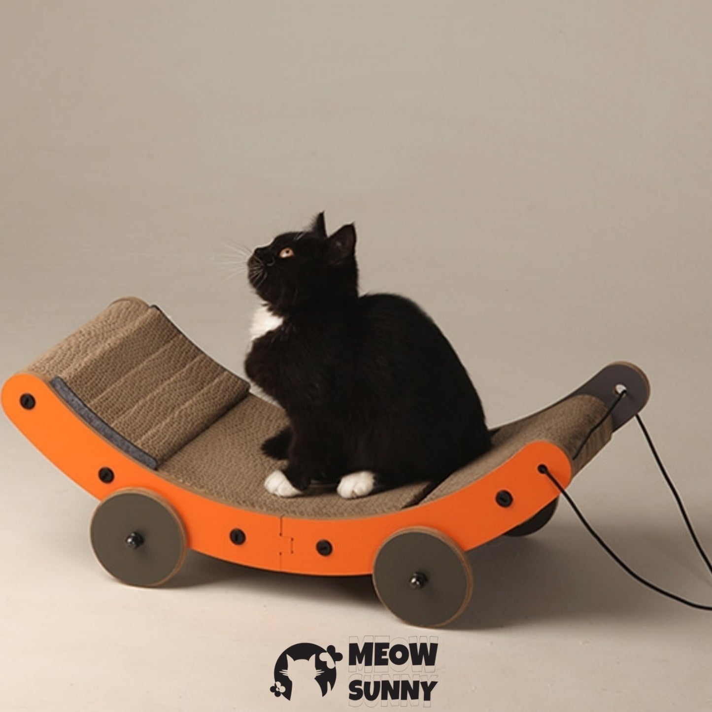 Cat Skateboard Semi-arc Cat Scratching Board,Medium, Orange