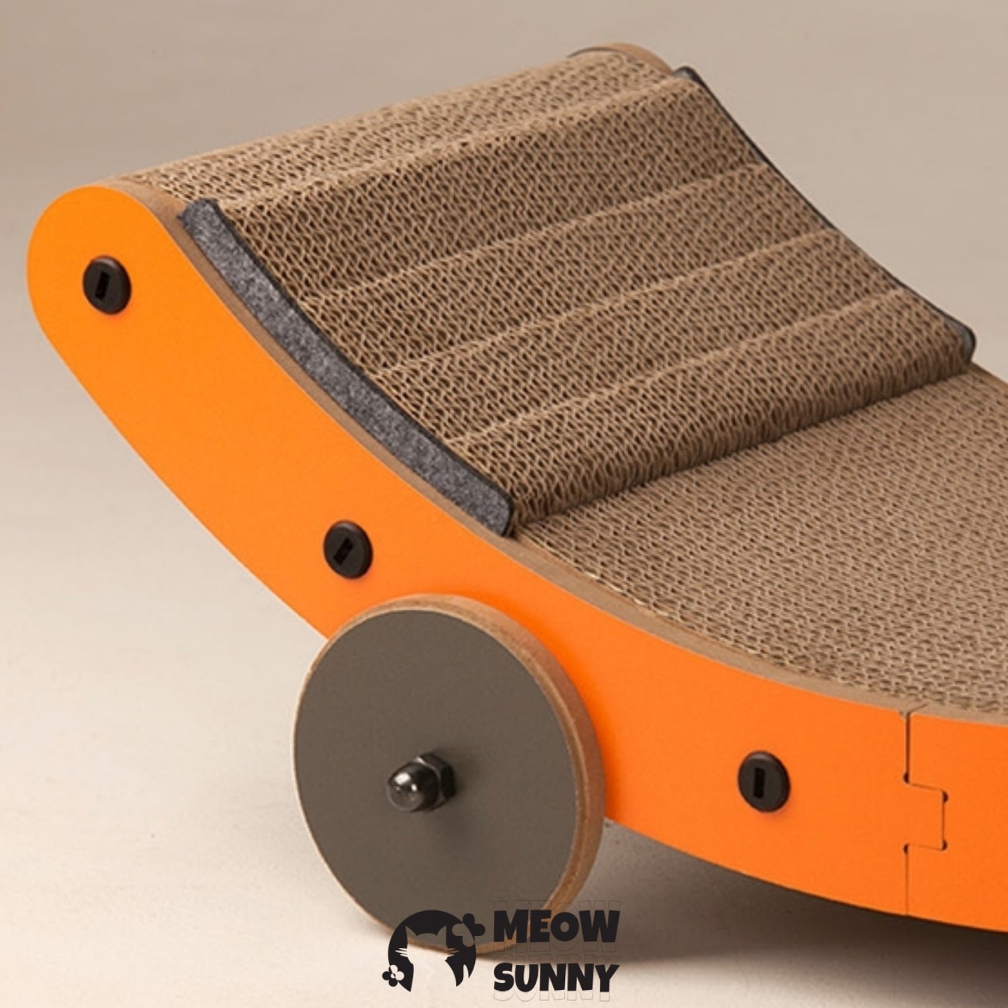 Cat Skateboard Semi-arc Cat Scratching Board,Medium, Orange