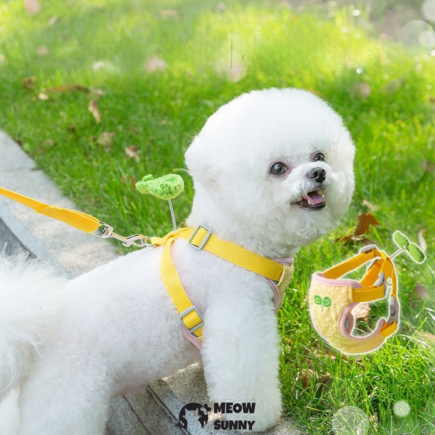 Summer Colorful Flowers Leash Harness Pets to Go Out with Harness & Leash