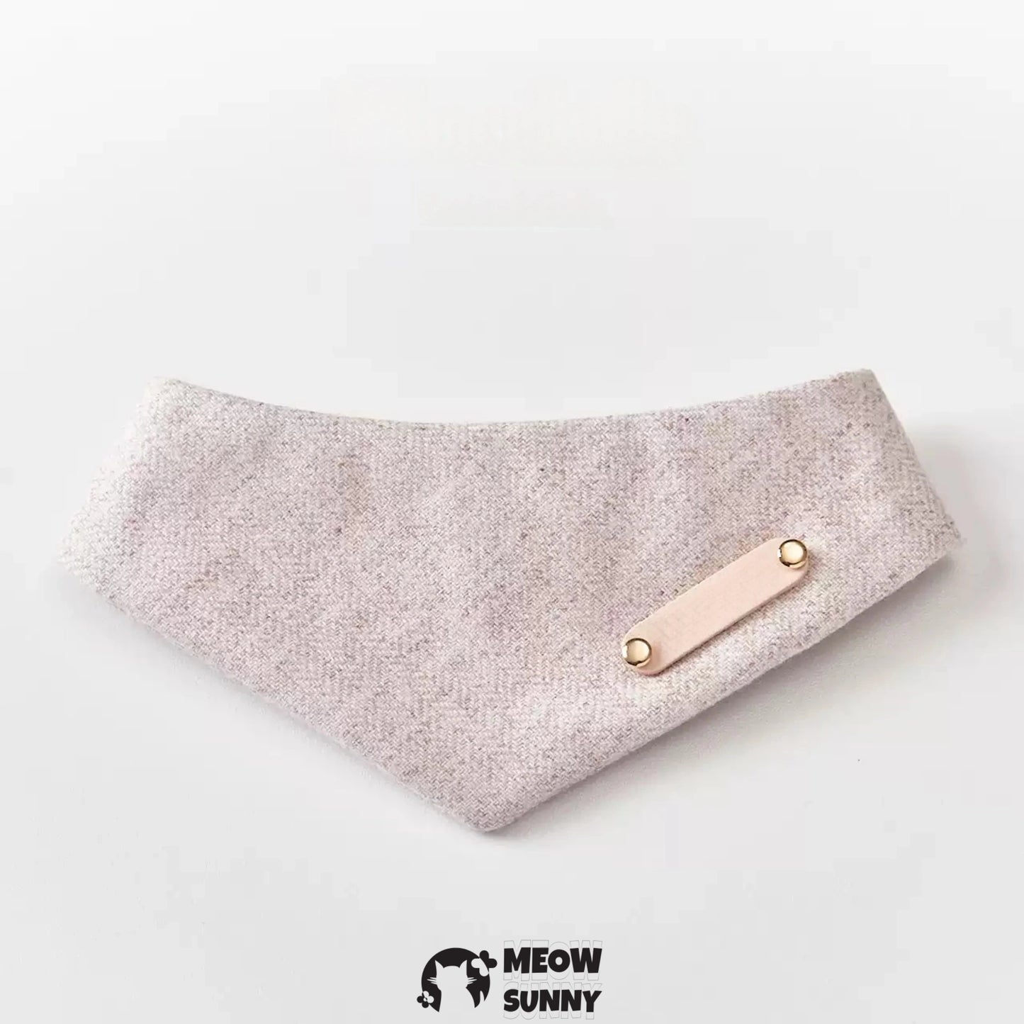 Gentle Ivory Color Pet Cat & Dog Triangle Bib,Customizable Name