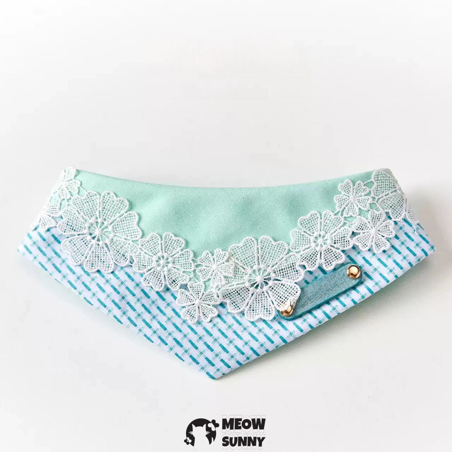 Lace Flower Mint Cat & Dog Pet Triangle Bibs