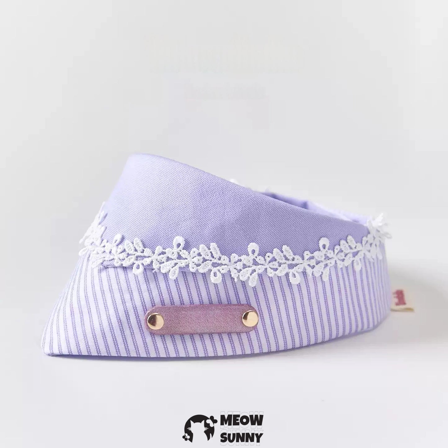 Fantasy Purple Striped Pet Cat & Dog Triangle Bib,Customizable Name