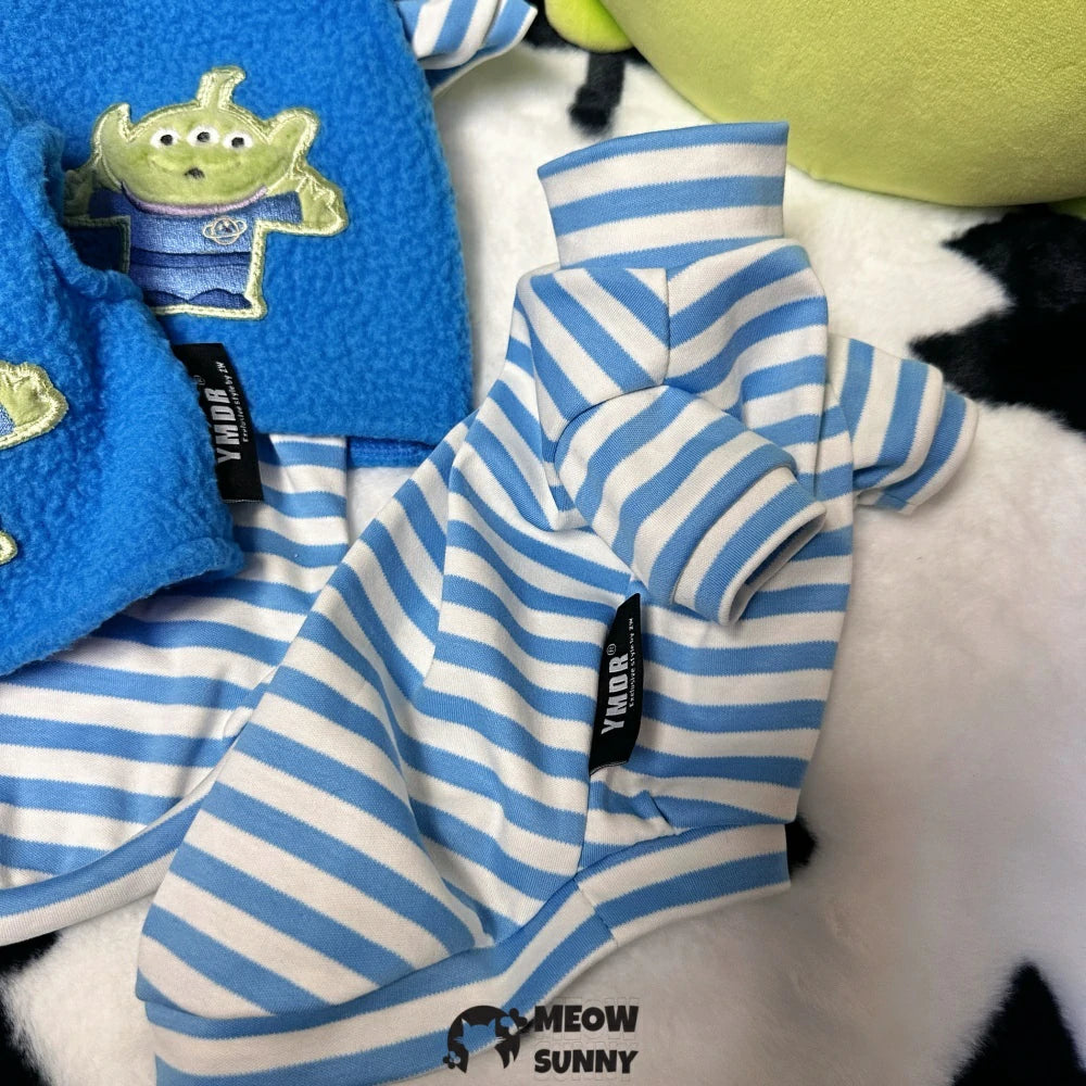 Hairless cat three-eyed clothes polar fleece half vest silky cotton striped bottom