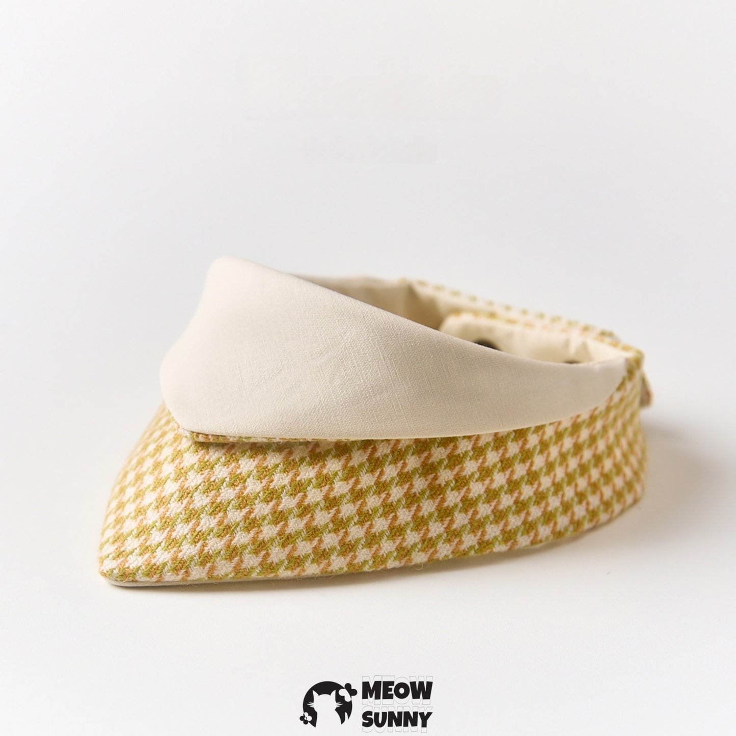 Yellow Houndstooth Cat & Dog Triangle Bibs, Customizable
