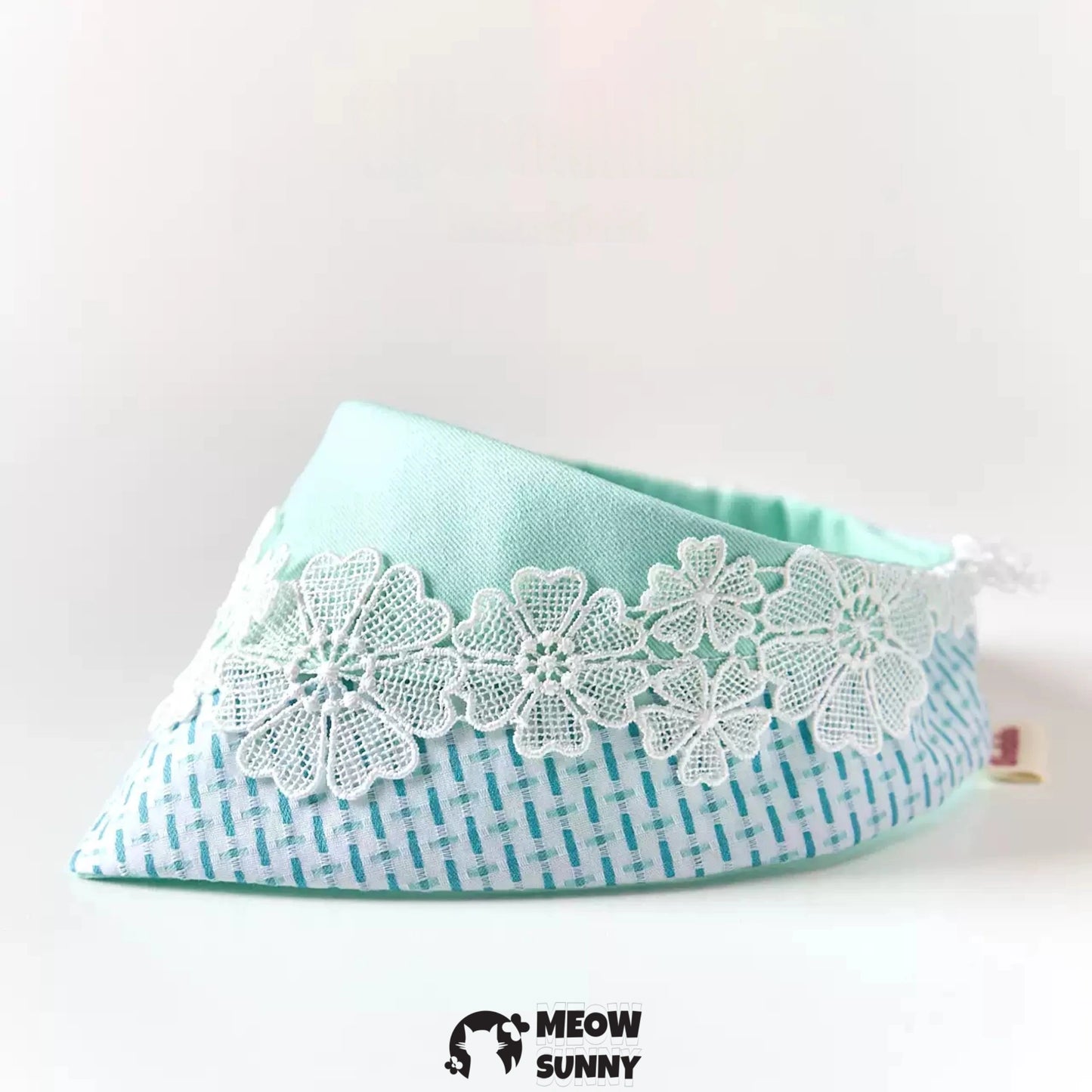 Lace Flower Mint Cat & Dog Pet Triangle Bibs