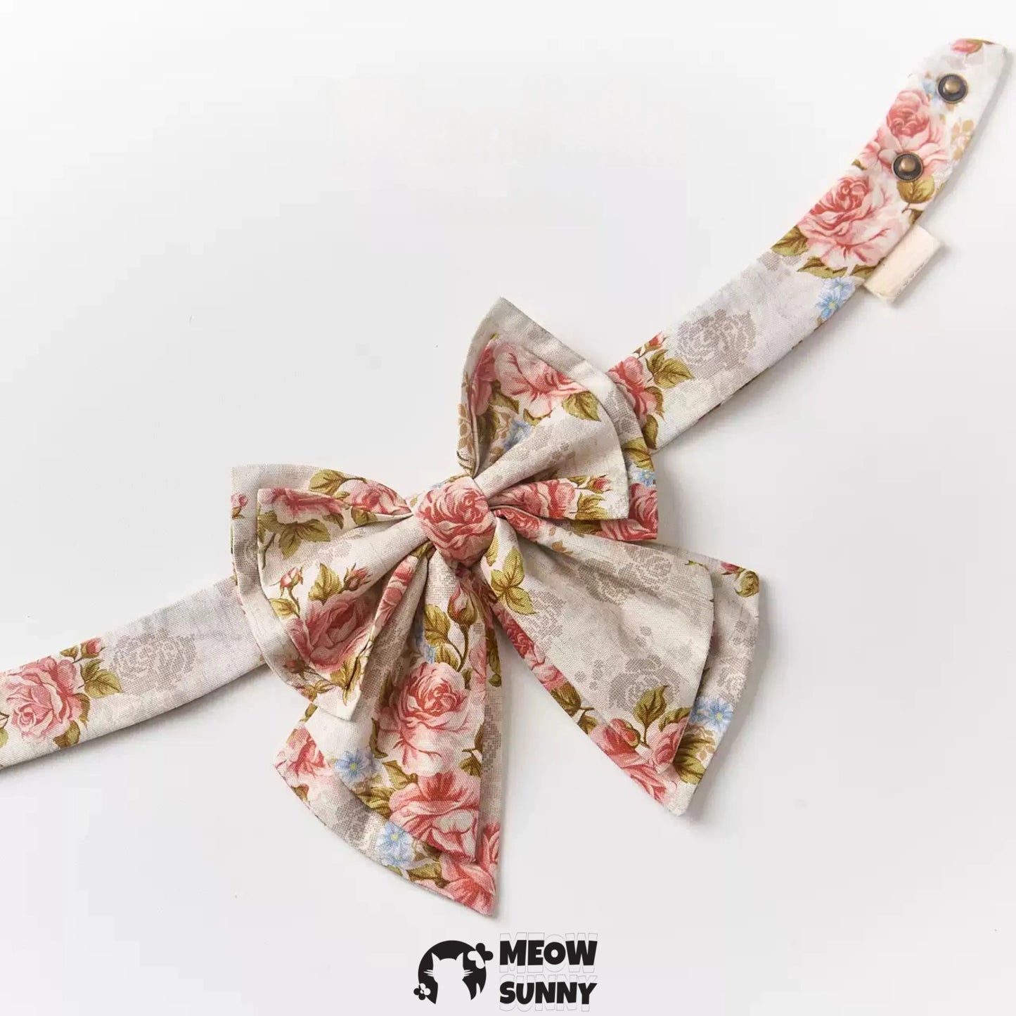 Rose Bow Pet Cat Dog Bow Tie Collar Scarf Bibs ,Lengthened Customization
