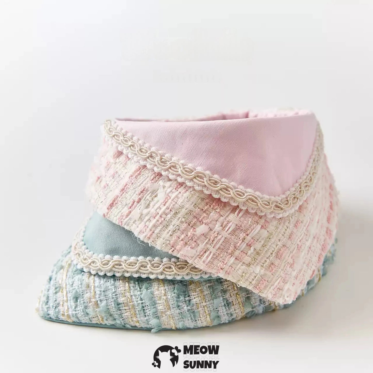 Elegant Tweed Pet Cat & Dog Triangle Bibs,Customizable Name