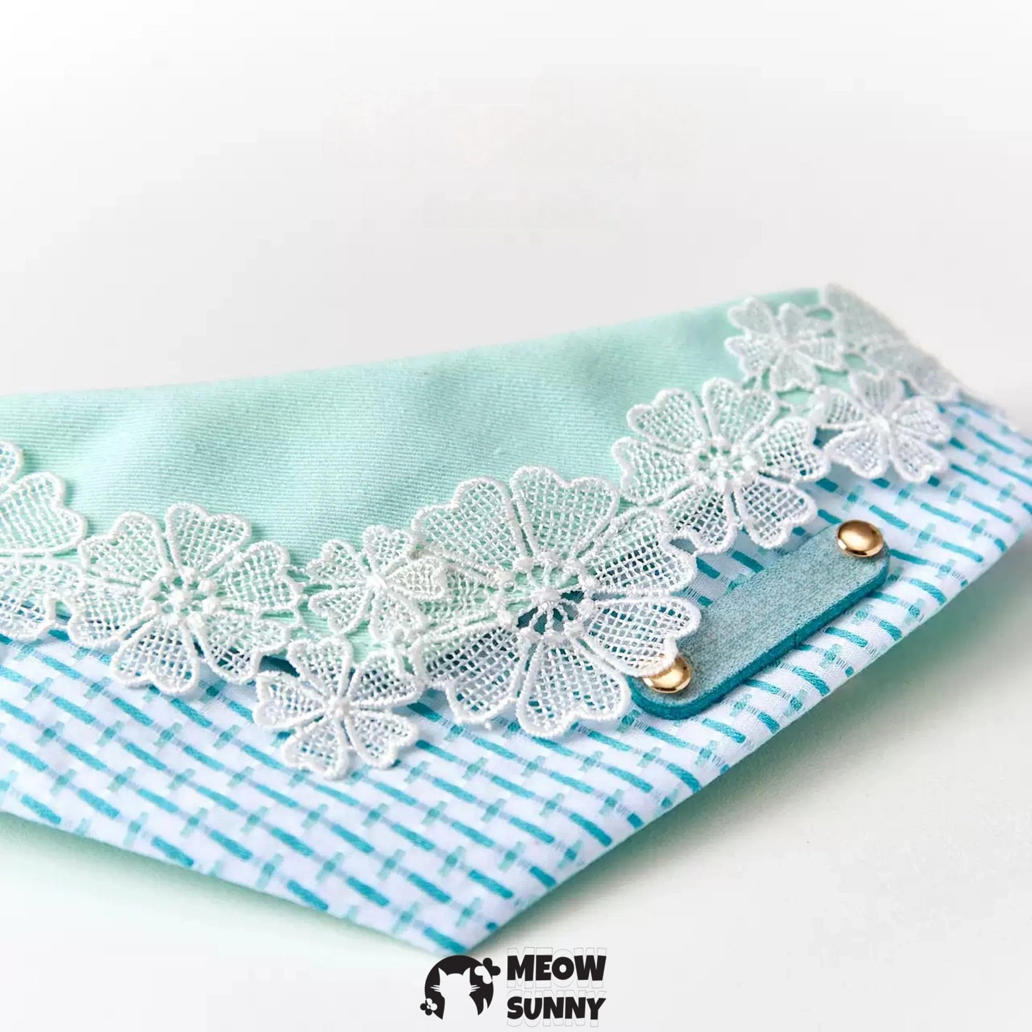 Lace Flower Mint Cat & Dog Pet Triangle Bibs