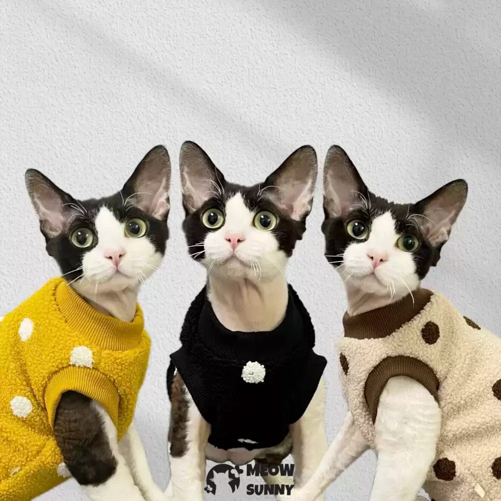 Hairless cat autumn and winter warm plush thick pet clothes