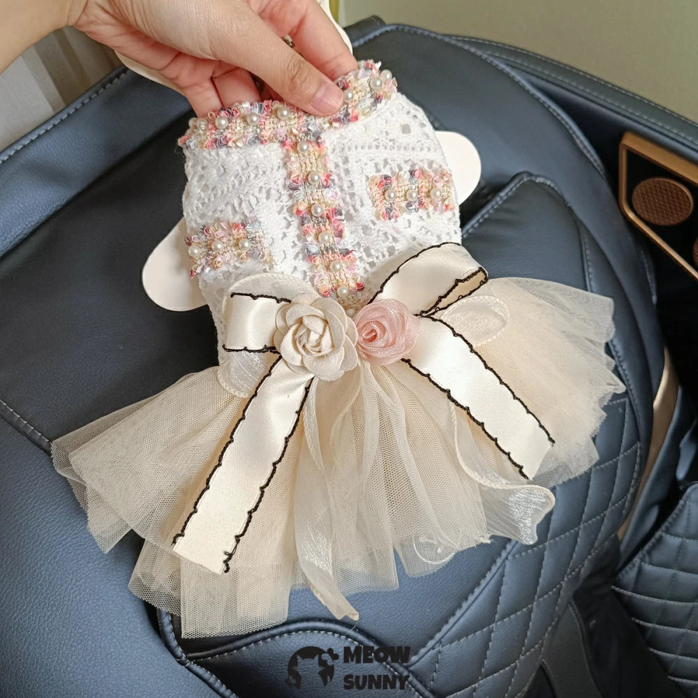 Flower scented dress pet clothes dog dress princess dress