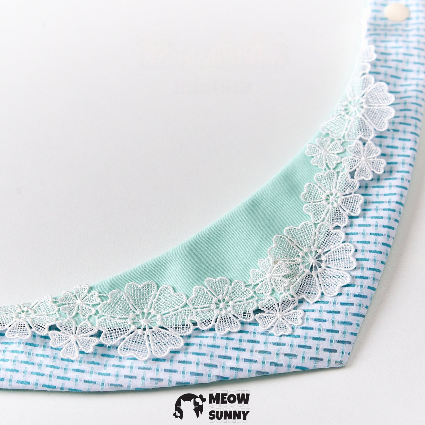Lace Flower Mint Cat & Dog Pet Triangle Bibs