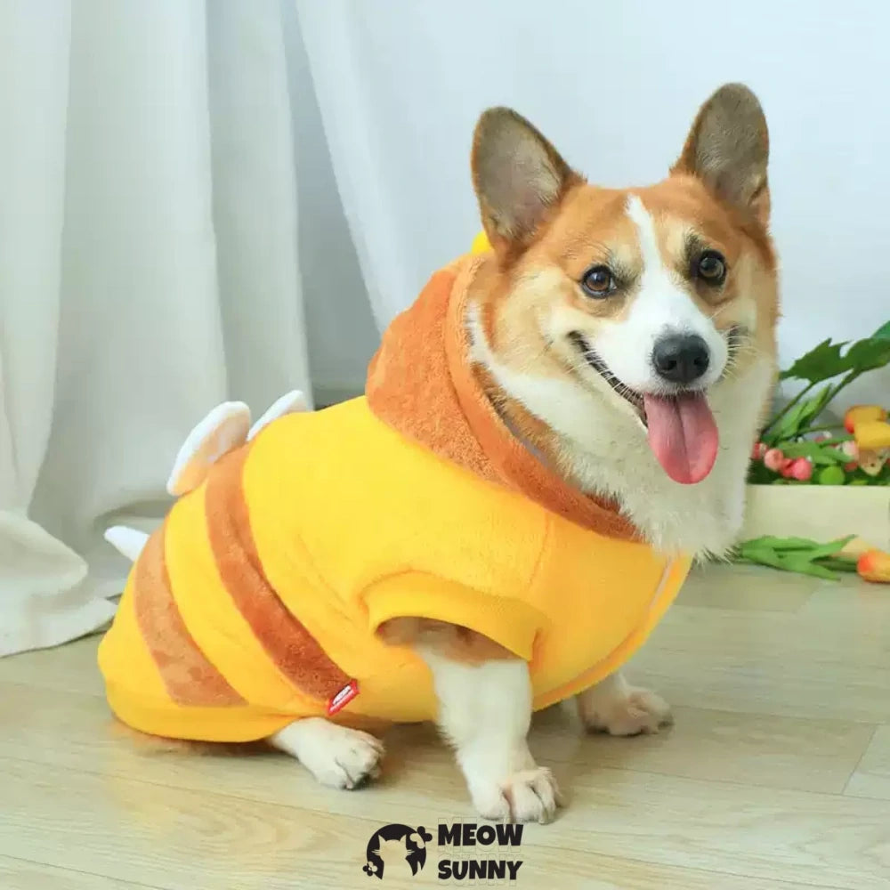 Bee puppy clothes thickened Corgi warm cotton coat
