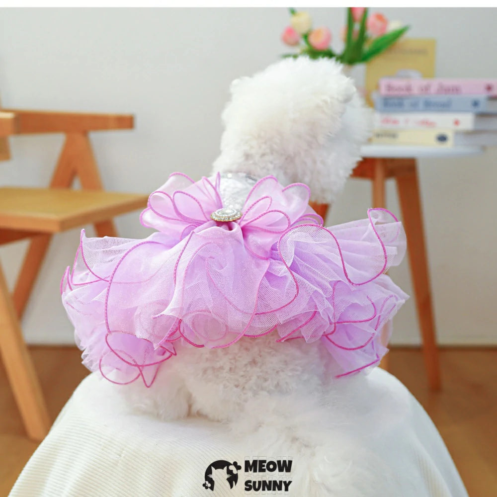 Blue Galaxy Wedding Dress Pet Clothes Dog Princess Dress