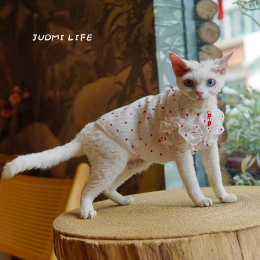 Breathable Cotton Cat Shirts for Hairless Cats, Summer Pet Apparel