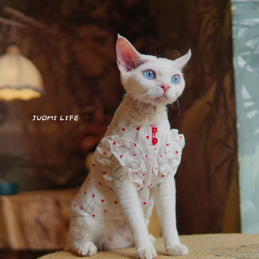 Breathable Cotton Cat Shirts for Hairless Cats, Summer Pet Apparel