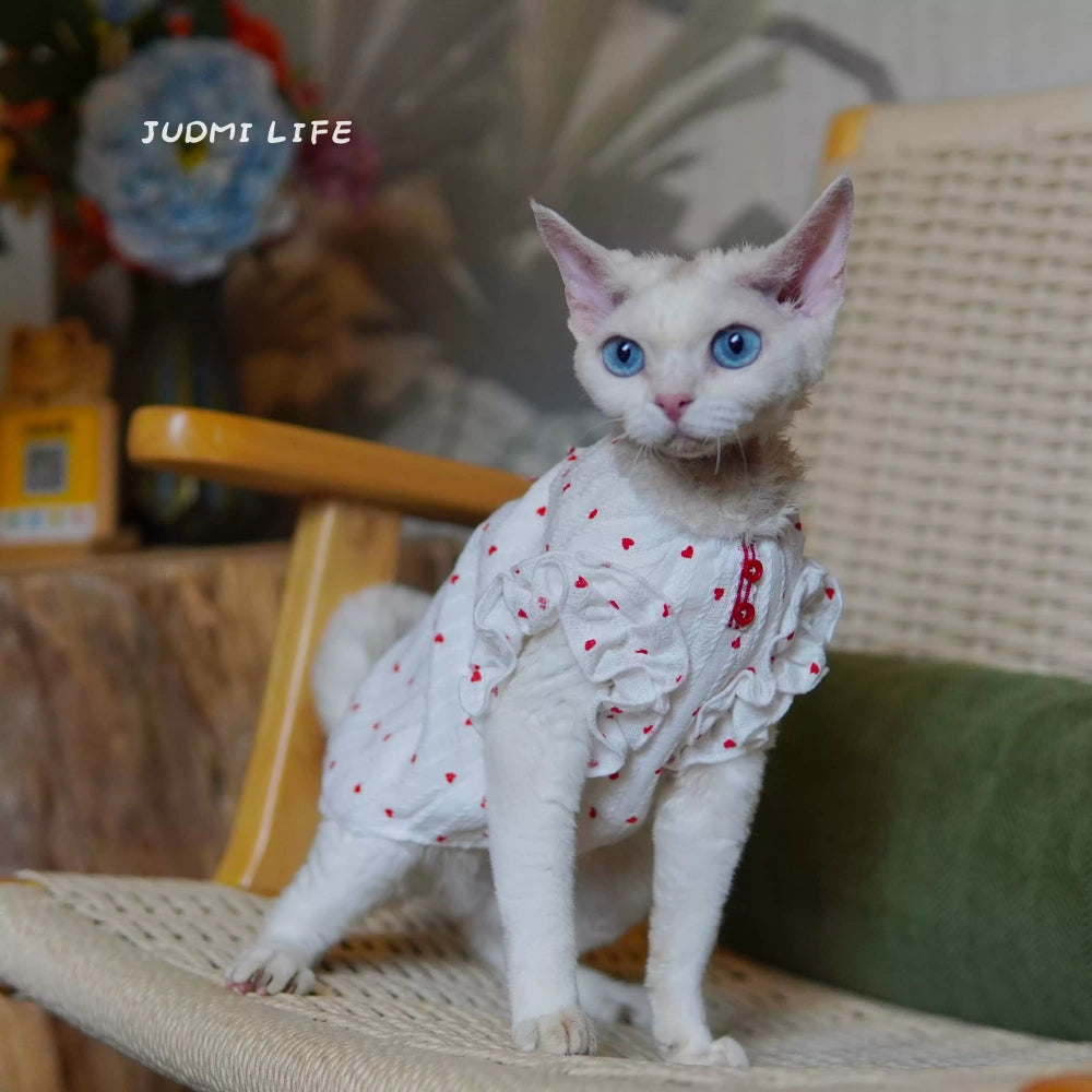 Breathable Cotton Cat Shirts for Hairless Cats, Summer Pet Apparel