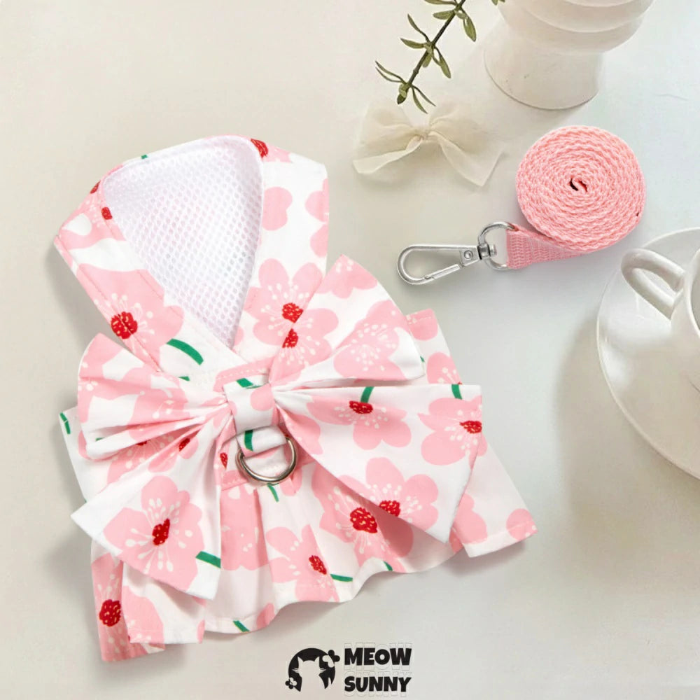 Breathable Summer Cotton Floral Print Spaghetti Strap Skirt