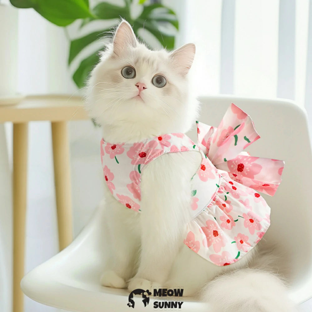 Breathable Summer Cotton Floral Print Spaghetti Strap Skirt