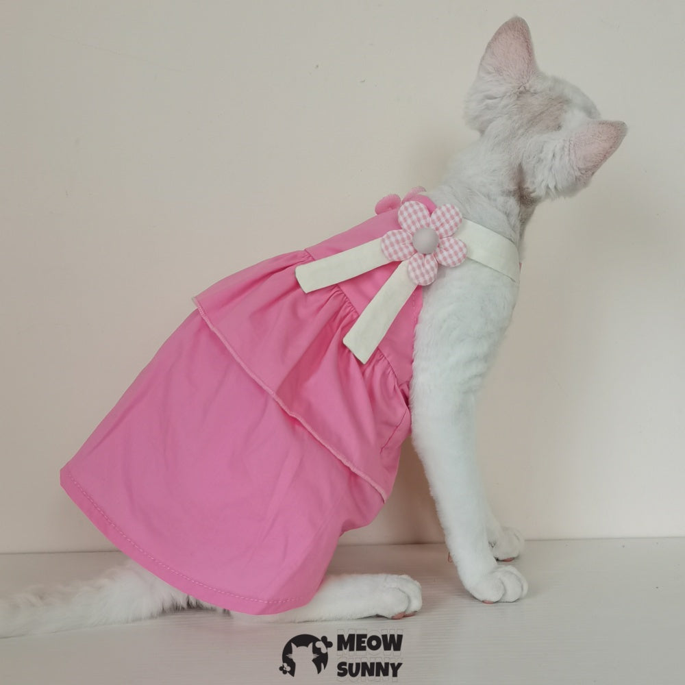 Breathable Summer Suspender Skirt Elegant Romantic Girly Cat Dress