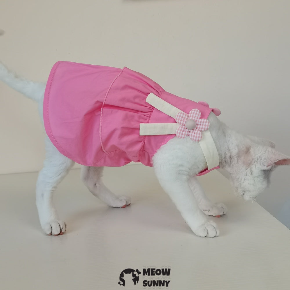 Breathable Summer Suspender Skirt Elegant Romantic Girly Cat Dress