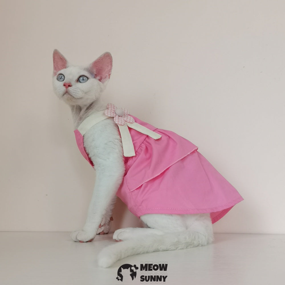 Breathable Summer Suspender Skirt Elegant Romantic Girly Cat Dress