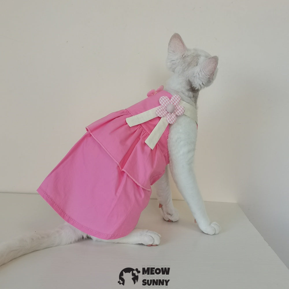 Breathable Summer Suspender Skirt Elegant Romantic Girly Cat Dress