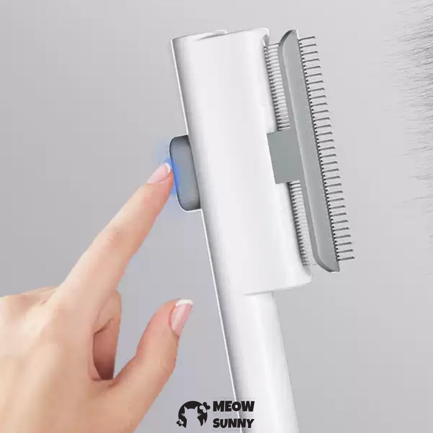 Cat Brush with Release Button, Built-in Stainless Steel