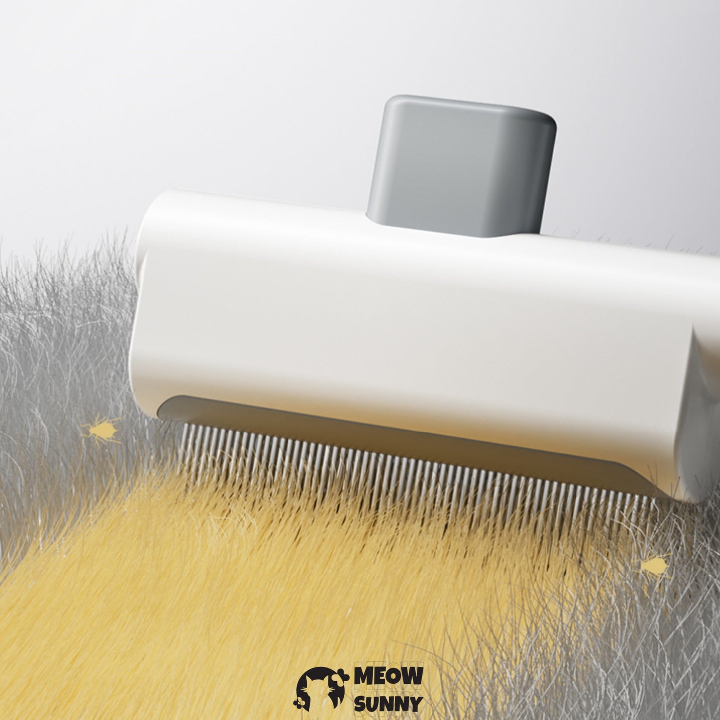 Cat Brush with Release Button, Built-in Stainless Steel