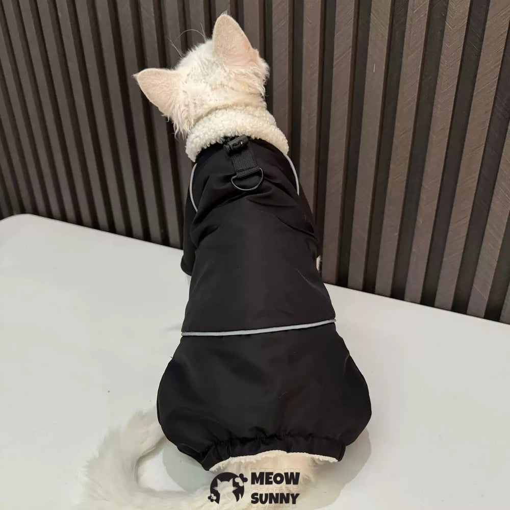 Cat Clothes with Anti-Shedding Fabric Soft Recovery Suit,Black