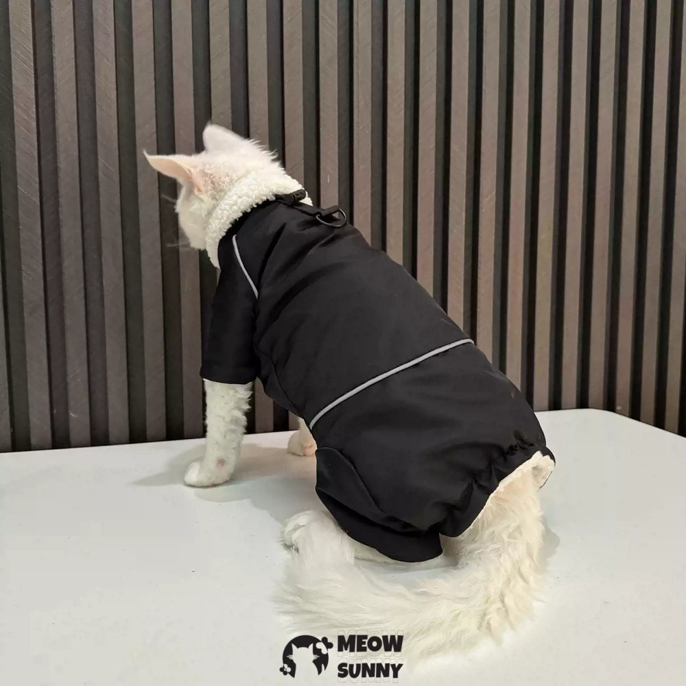 Cat Clothes with Anti-Shedding Fabric Soft Recovery Suit,Black