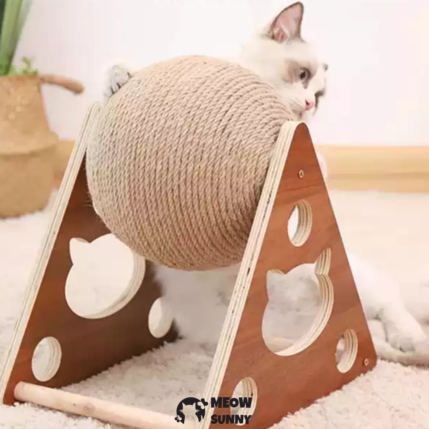 Cat Scratcher Toy-Cat Scratcher Ball Natural Sisal Cat Scratching Ball