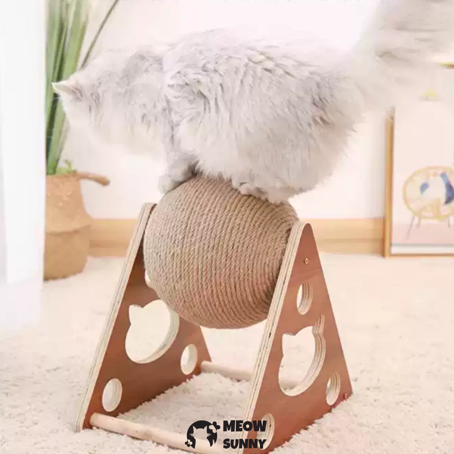 Cat Scratcher Toy-Cat Scratcher Ball Natural Sisal Cat Scratching Ball