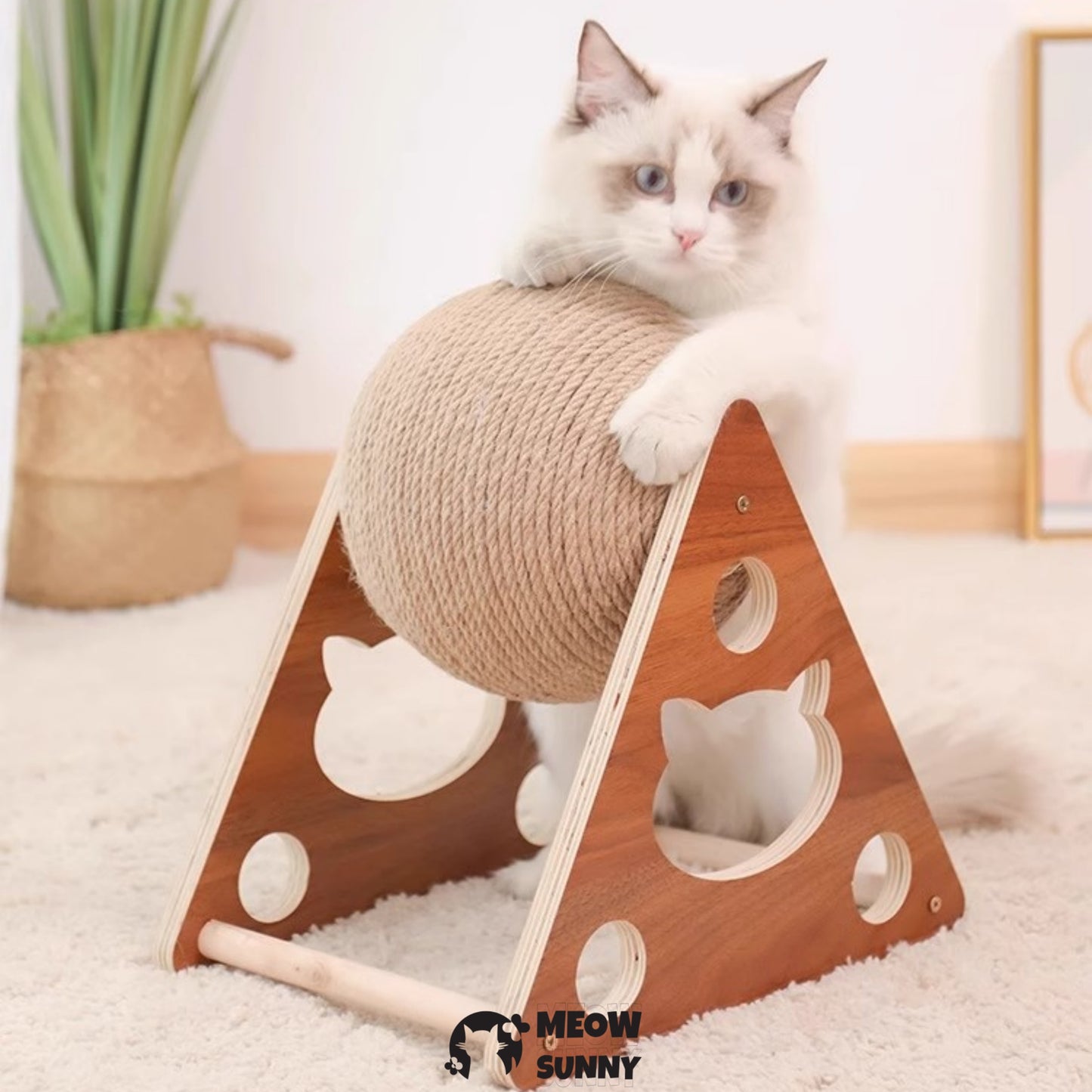 Cat Scratcher Toy-Cat Scratcher Ball Natural Sisal Cat Scratching Ball