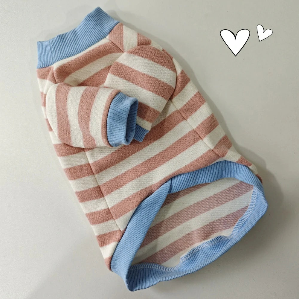 Cat Summer Cotton Breathable Striped T-shirt