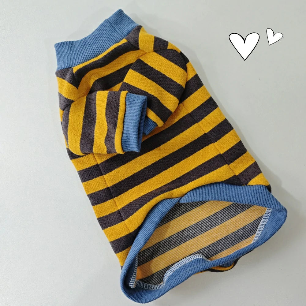 Cat Summer Cotton Breathable Striped T-shirt