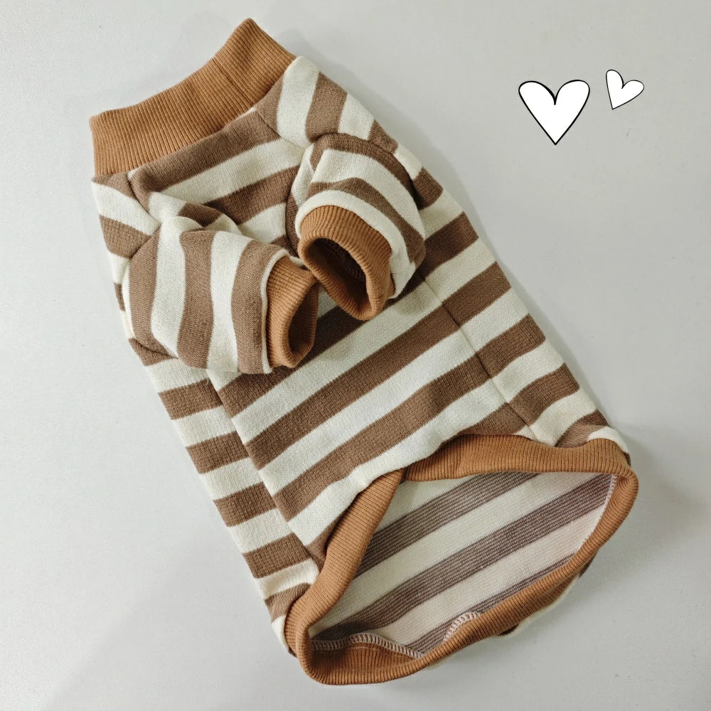 Cat Summer Cotton Breathable Striped T-shirt