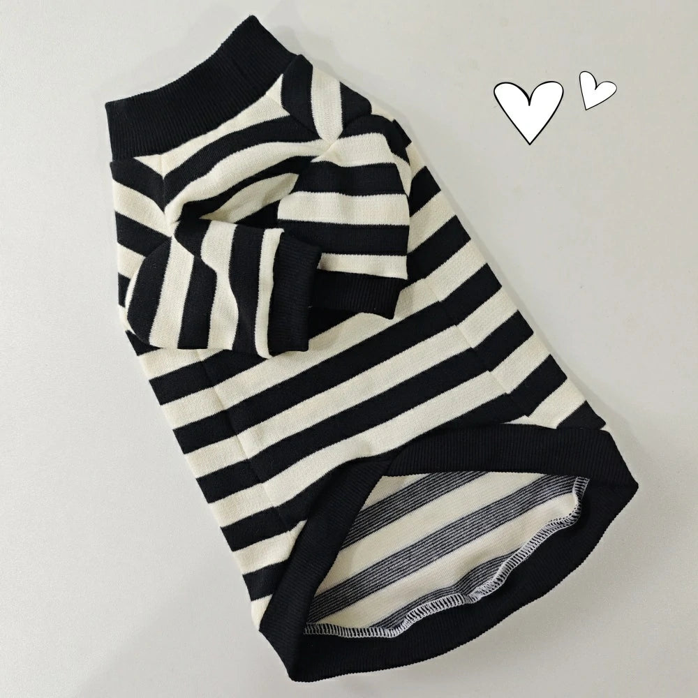 Cat Summer Cotton Breathable Striped T-shirt
