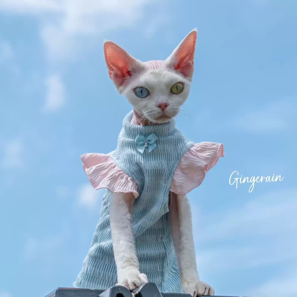 Cat Summer Thin Sleeveless Solid Color Cute Shirt