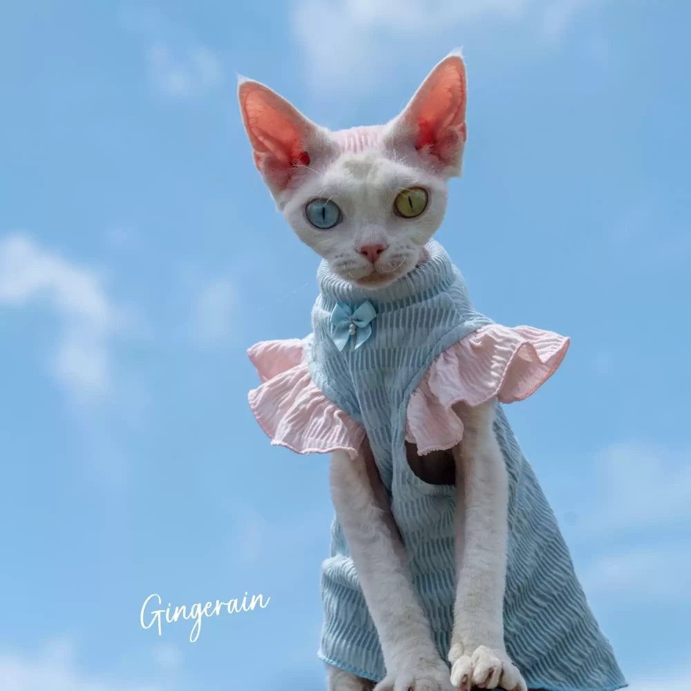 Cat Summer Thin Sleeveless Solid Color Cute Shirt