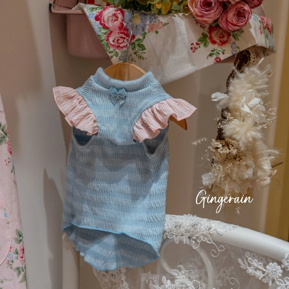 Cat Summer Thin Sleeveless Solid Color Cute Shirt