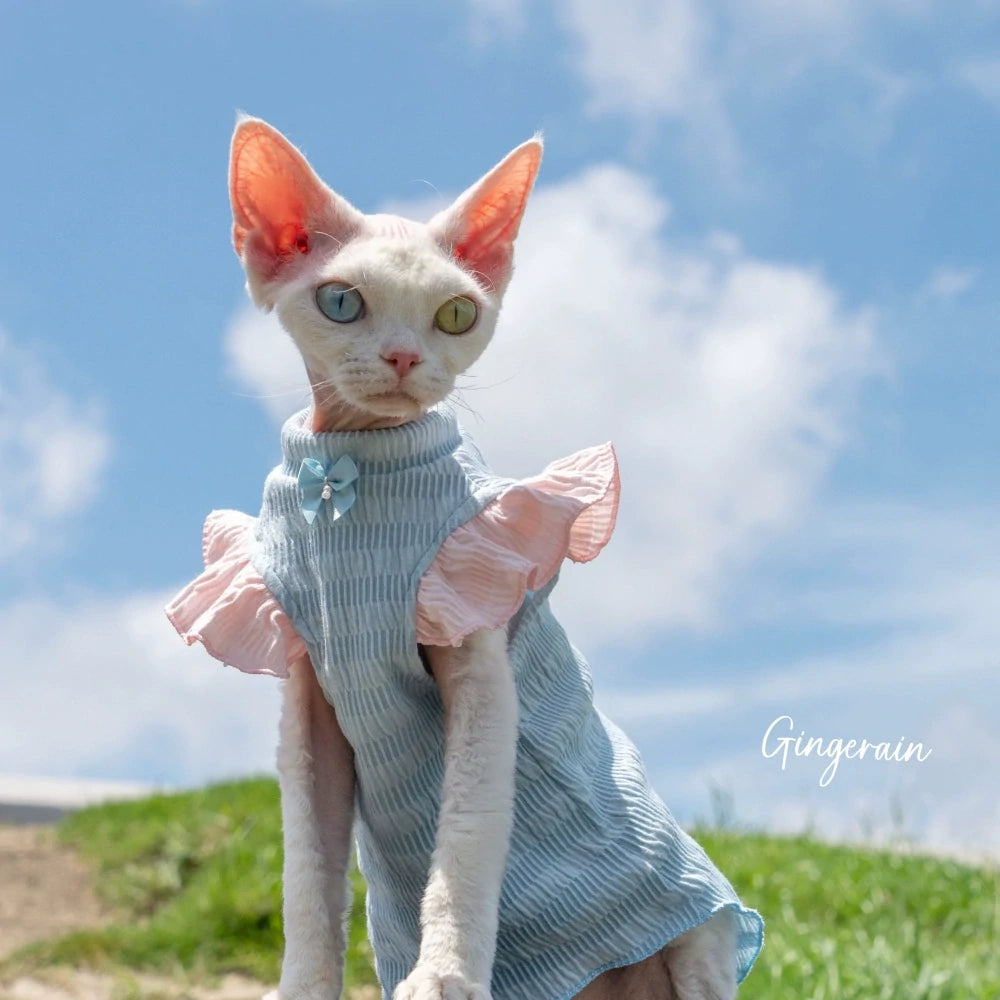 Cat Summer Thin Sleeveless Solid Color Cute Shirt