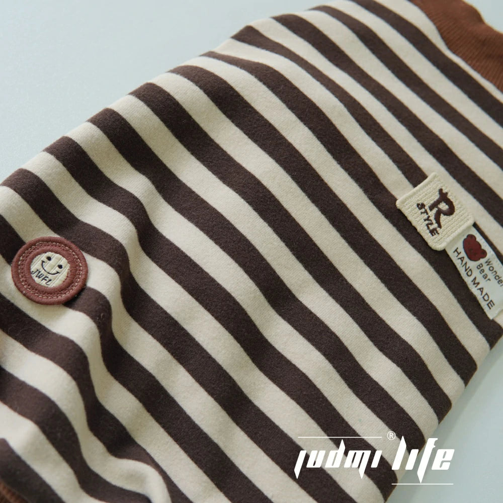 Cat summer pure cotton breathable and comfortable striped shirt