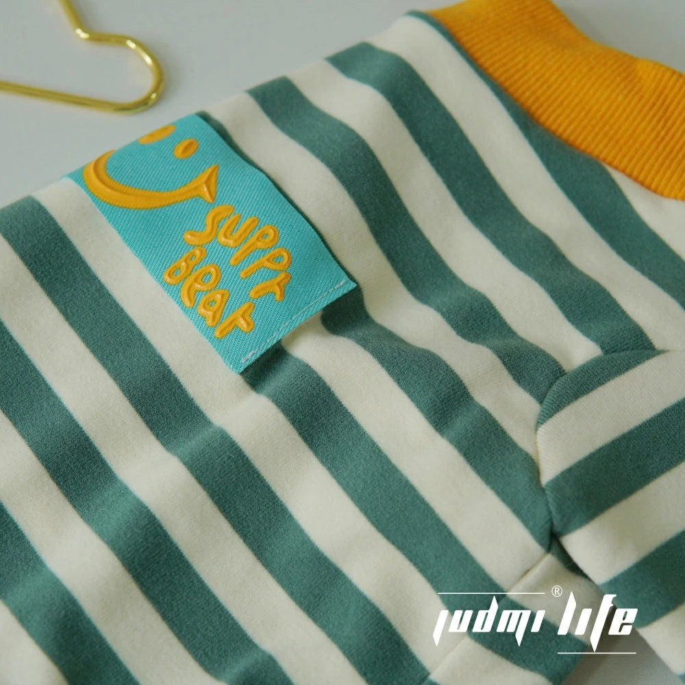 Cat summer pure cotton breathable and comfortable striped shirt