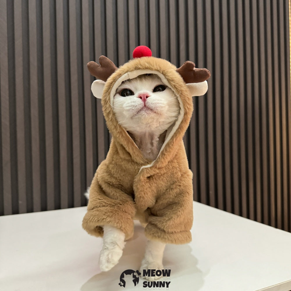 Christmas elk Design Sphynx Hairless Cat Clothes Cute Breathable