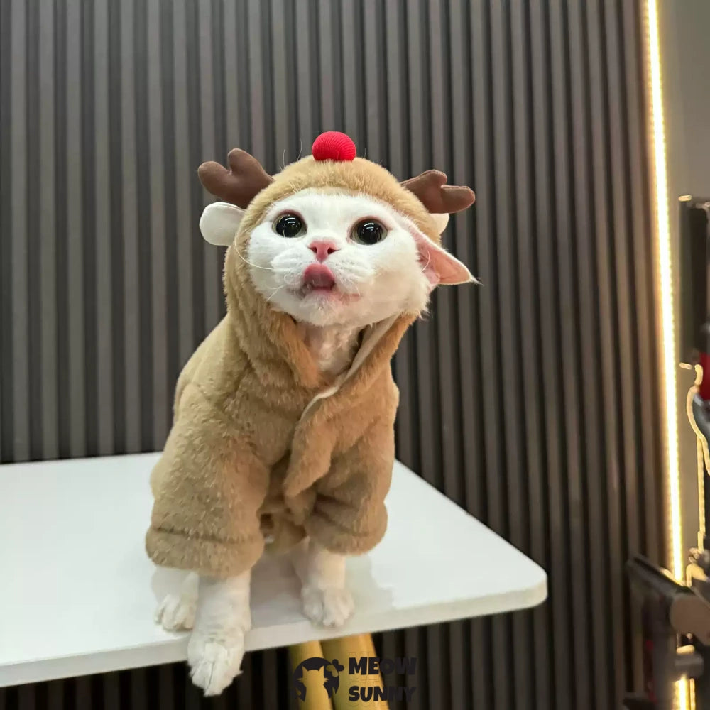 Christmas elk Design Sphynx Hairless Cat Clothes Cute Breathable
