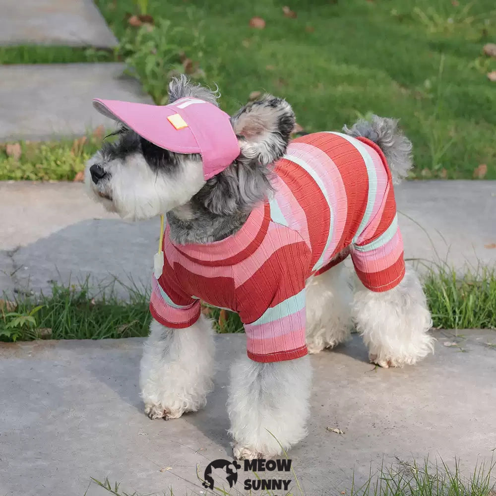 Colorful striped summer thin dog comfortable and fashionable T-shirt
