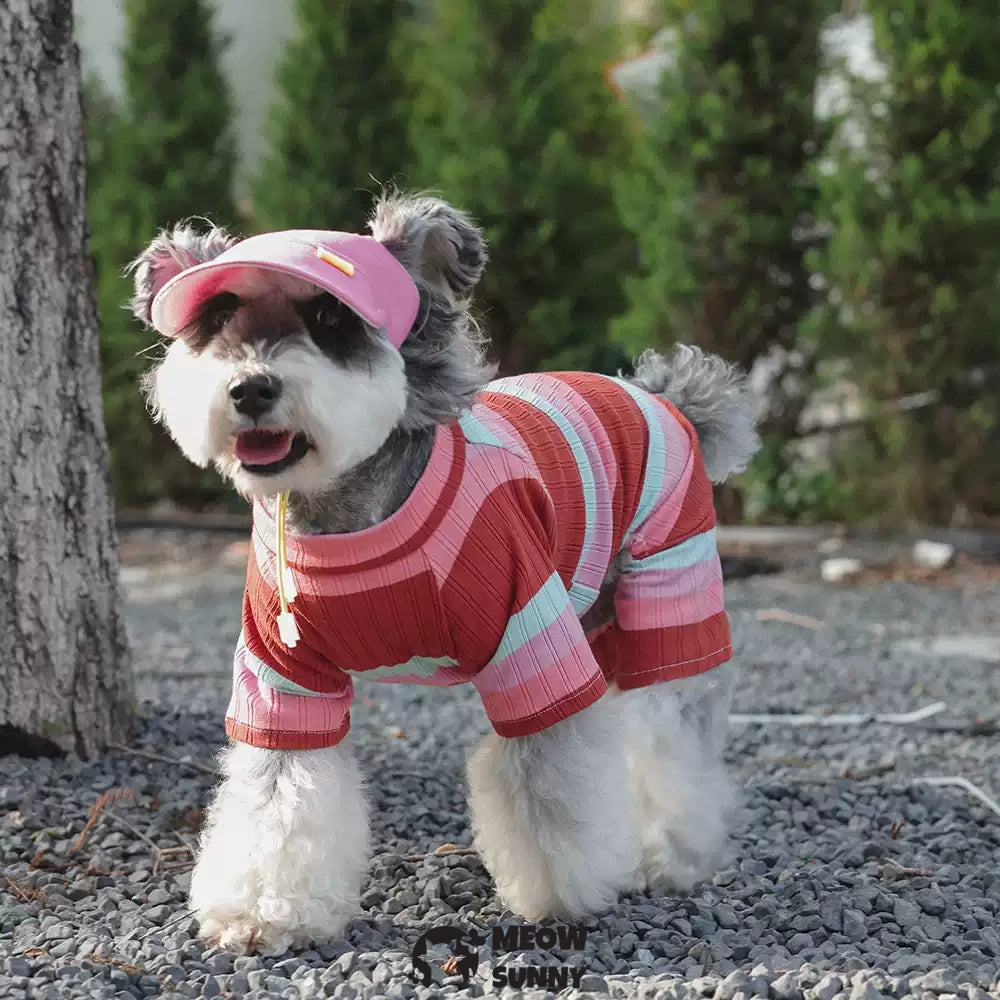 Colorful striped summer thin dog comfortable and fashionable T-shirt