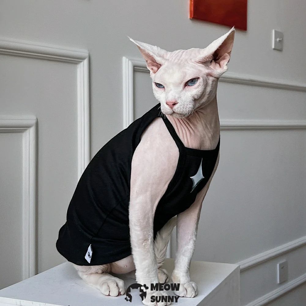 Cool Security Cat Vest Cotton Clothing Apparel Cat Summer