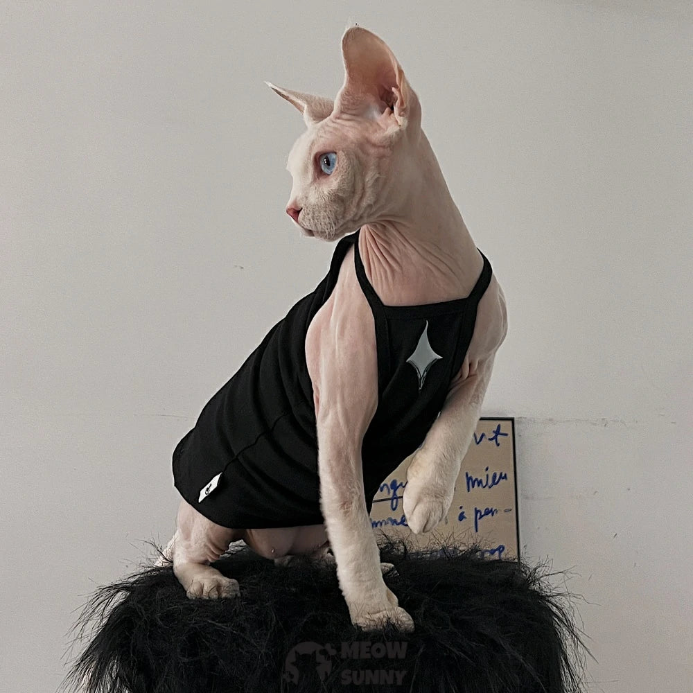 Cool Security Cat Vest Cotton Clothing Apparel Cat Summer